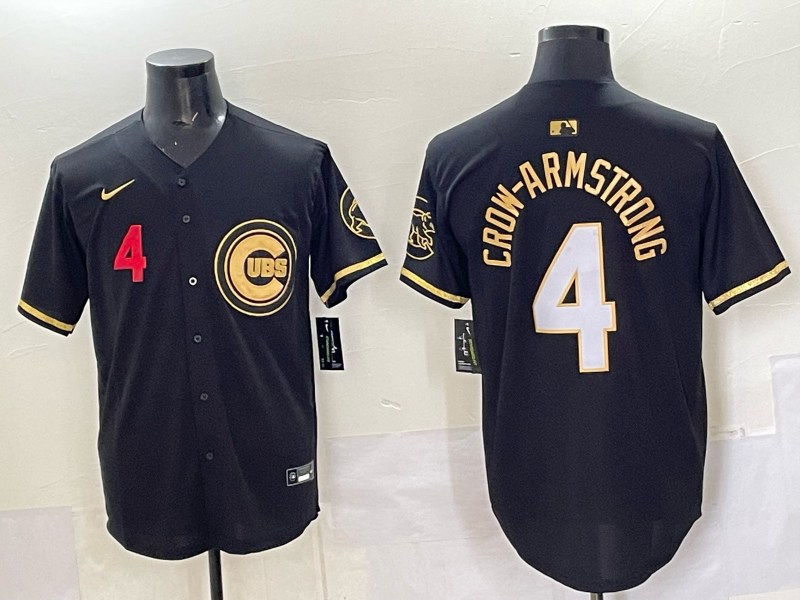 Men Chicago Cubs #4 Crow Armstrong black Nike MLB 2025 Jersey 09->dallas cowboys->NFL Jersey